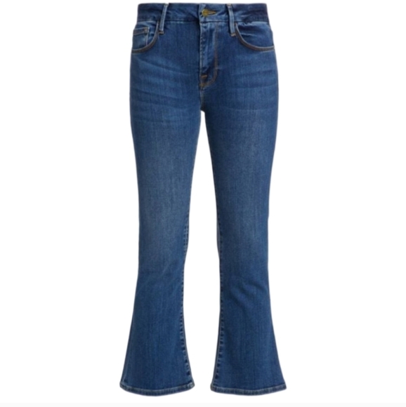 Frame Le Crop Mini Boot Jeans Size 24 High Rise Cropped Flare Boot Cut Denim NWT - Picture 1 of 13